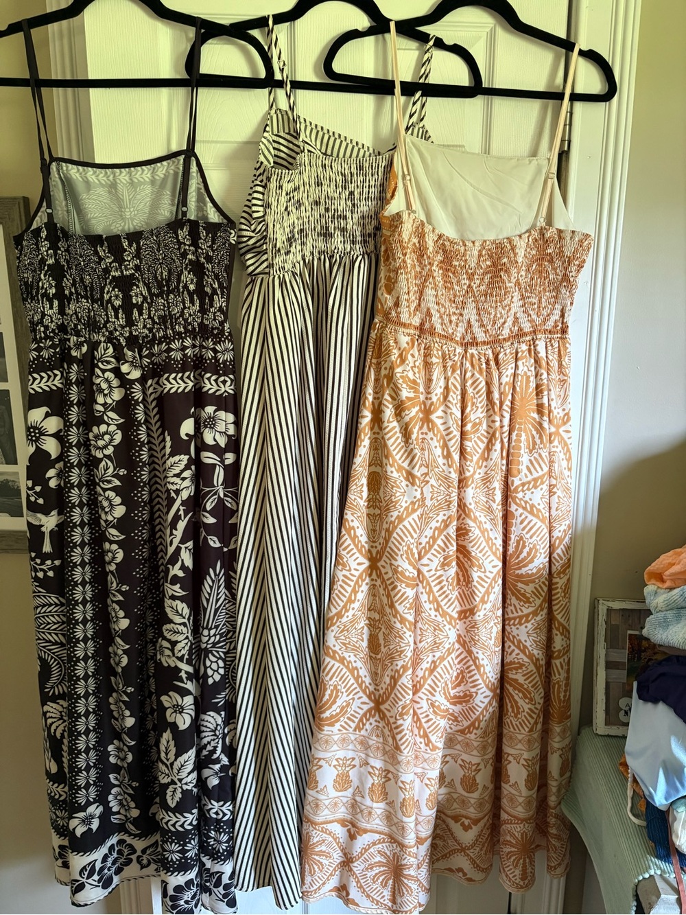 SHEIN Striped, Orange Print & Black Floral Maxi Dress Trio - Picture 2 of 2